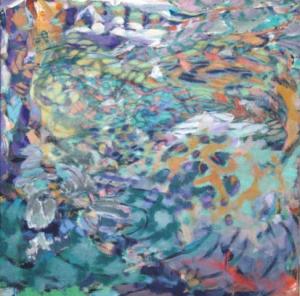 Past the edge of circumstances H 2015 70x70 acryl op doek
